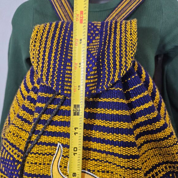 MN Vikings Woven Backpack Purple and Gold Baja Fabric Embroidered - Picture 3 of 7